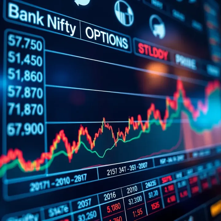 Graph showing Bank Nifty options price movements with various strike prices and expiry dates