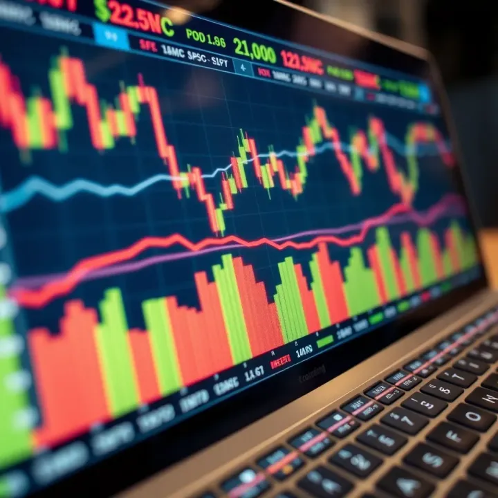 Chart displaying stock price movements used in virtual trading practice