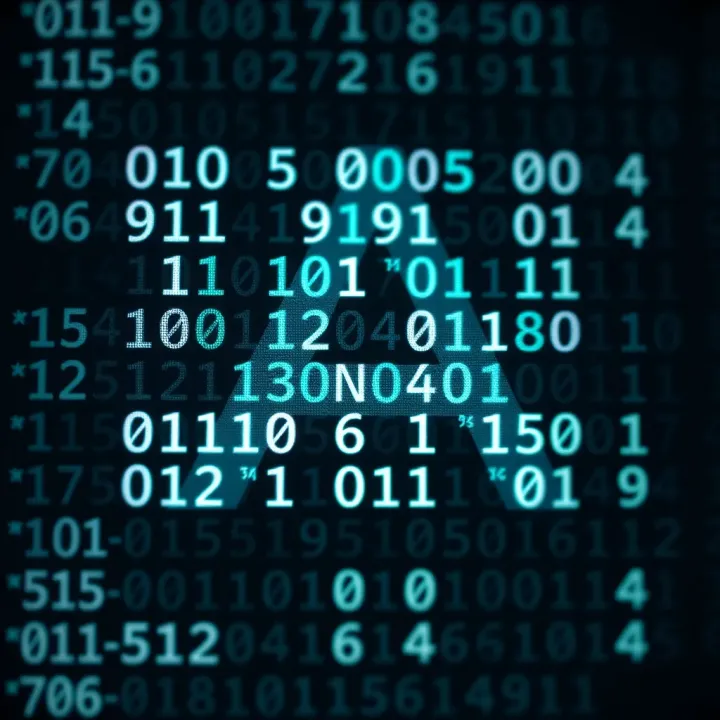 Diagram showing the binary code for the letter A using eight bits