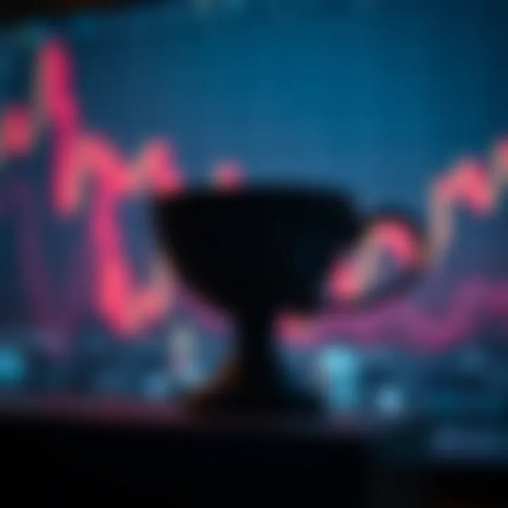 Bullish cup and handle chart pattern indicating potential price breakout
