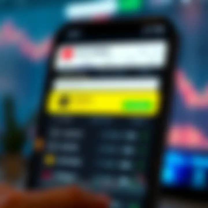 User interface of a trading application showing low deposit options and trading categories