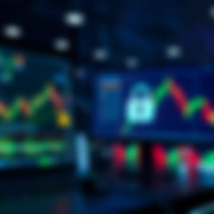 Secure online trading environment highlighting encryption and data protection