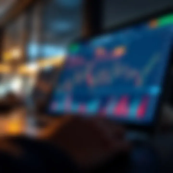 Interface of a popular online trading app showing stock charts and market trends