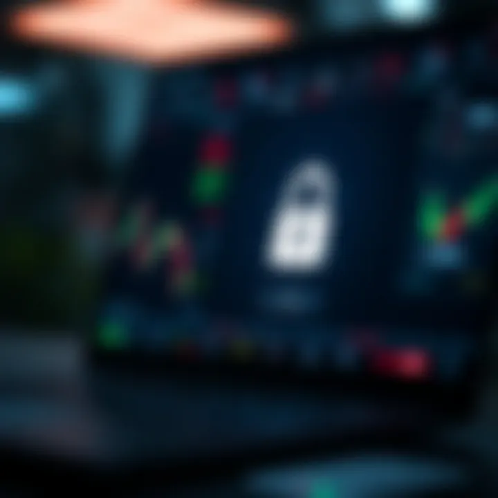 Secure login screen of an online trading platform emphasizing cybersecurity