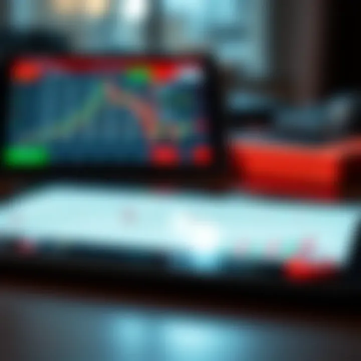 Graph showing options trading concepts and strategies on a digital tablet