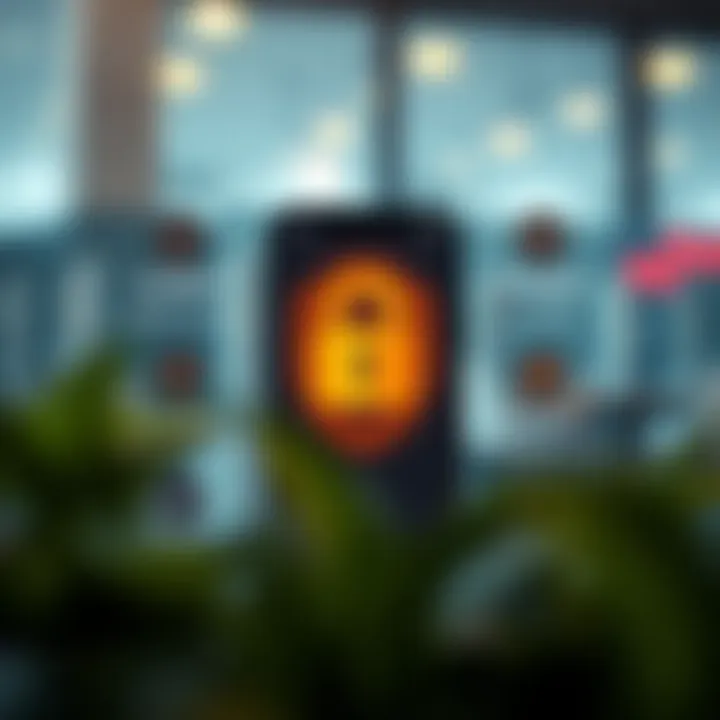 Graphic illustrating security features such as encryption and two-factor authentication in the trading application