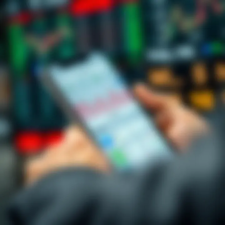 Smartphone screen showing a user-friendly trading app interface with stock charts and investment options