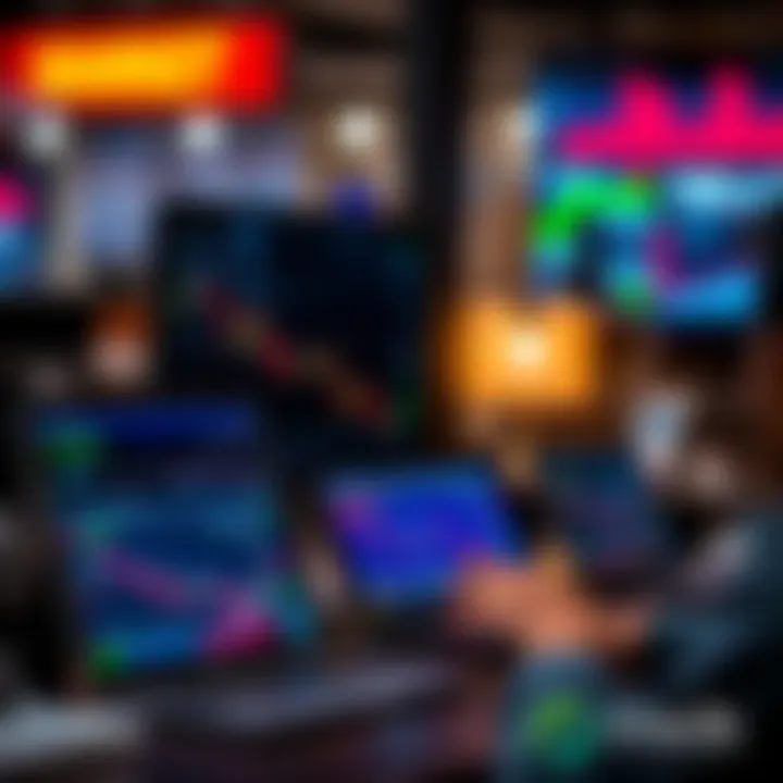 Illustration of various online course platforms with options trading content on digital devices