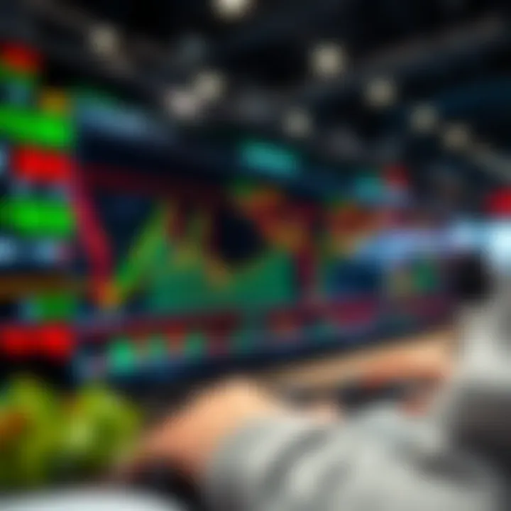 Graph showing simulated stock trades in real-time market environment