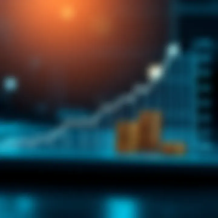 Graph showing upward trend with currency symbols indicating forex profit growth