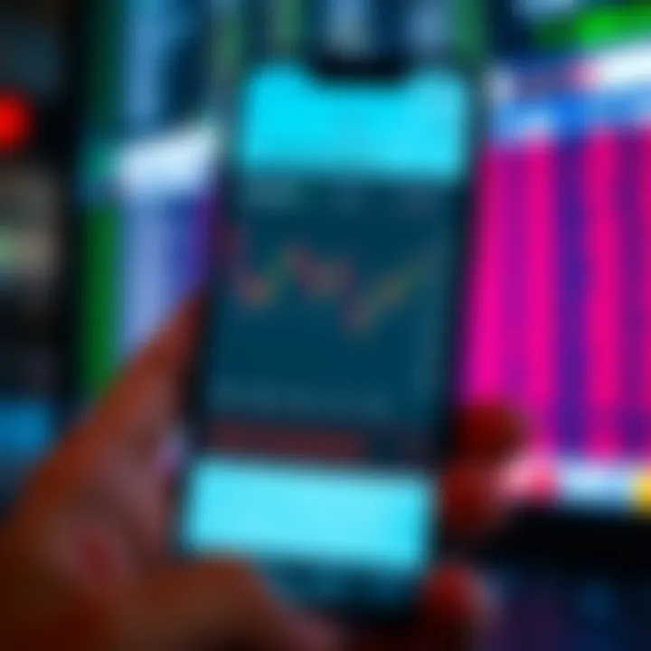 Mobile phone displaying interface of a no brokerage trading app in India with stock charts and zero commission highlighted