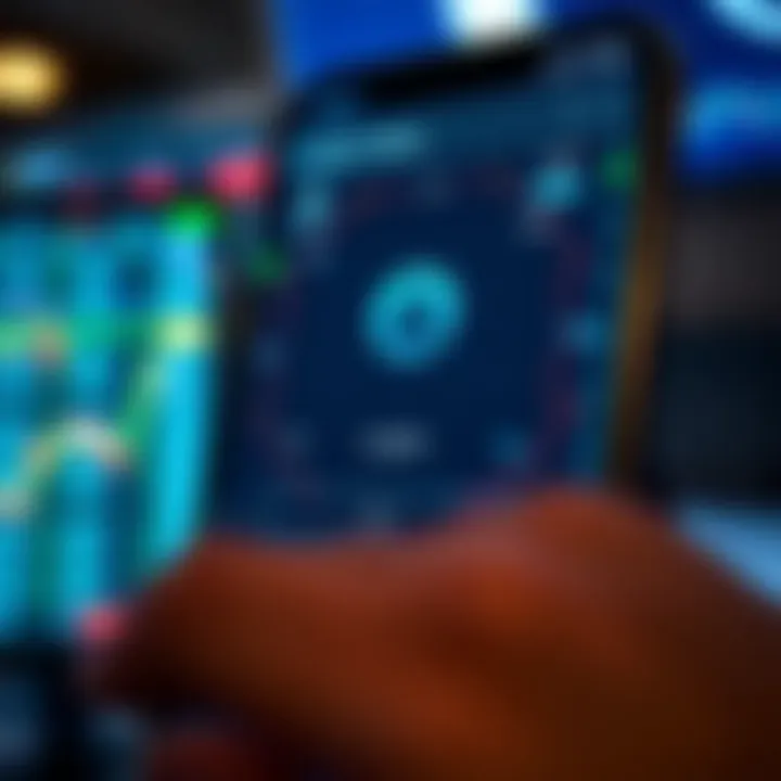 Secure login screen on a trading app emphasizing data security and user authentication