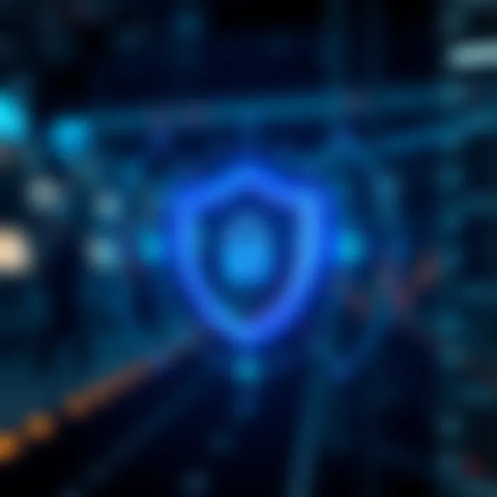 Security shield icon representing data protection and safe transactions in online trading