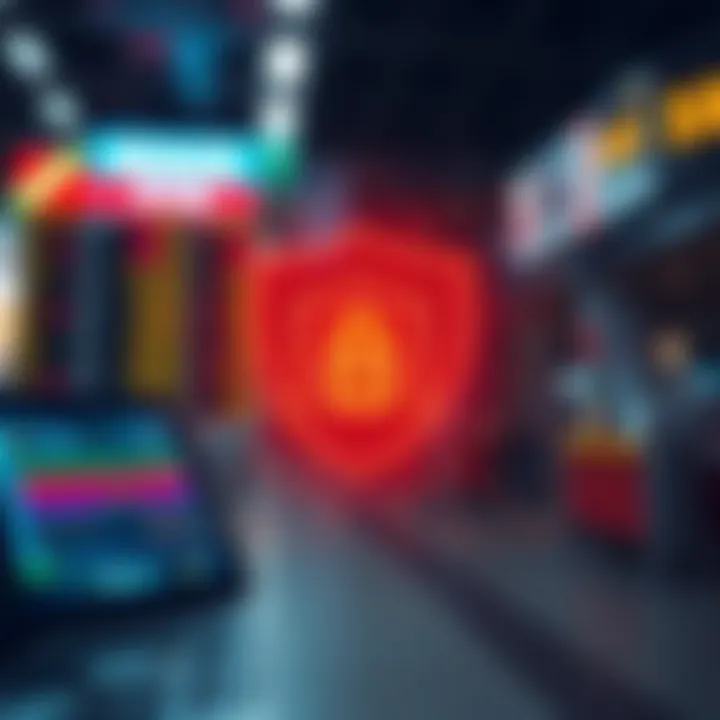 Security Measures in Online Share Trading Platforms Illustration of secure digital shield symbolizing safety features in Indian share trading applications