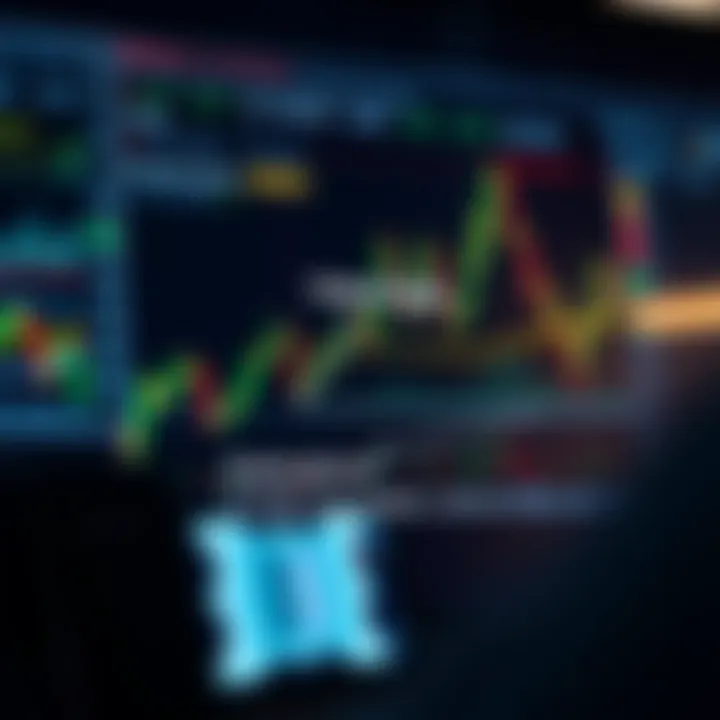 Visual representation of chart pattern analysis with annotations and technical indicators