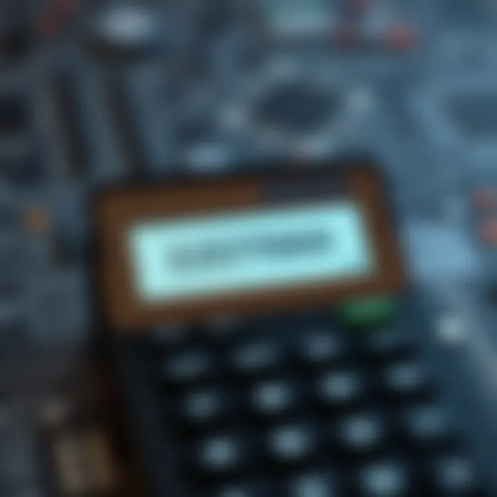 Calculator screen displaying binary input and multiplication result with digital circuitry background