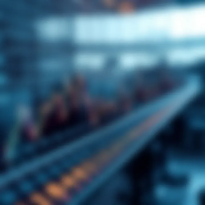 Diagram showing a linear sequence of elements being searched from start to finish