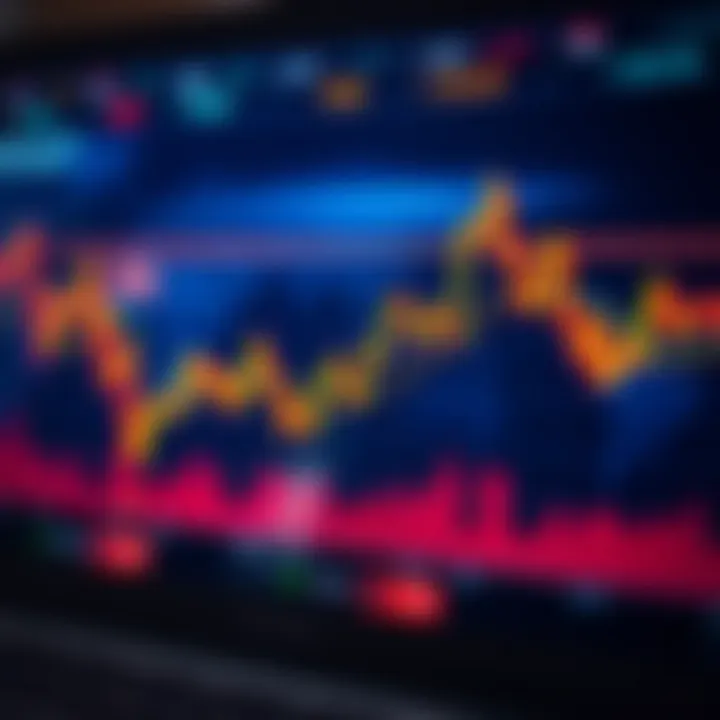 Graph illustrating currency exchange rate fluctuations in forex trading