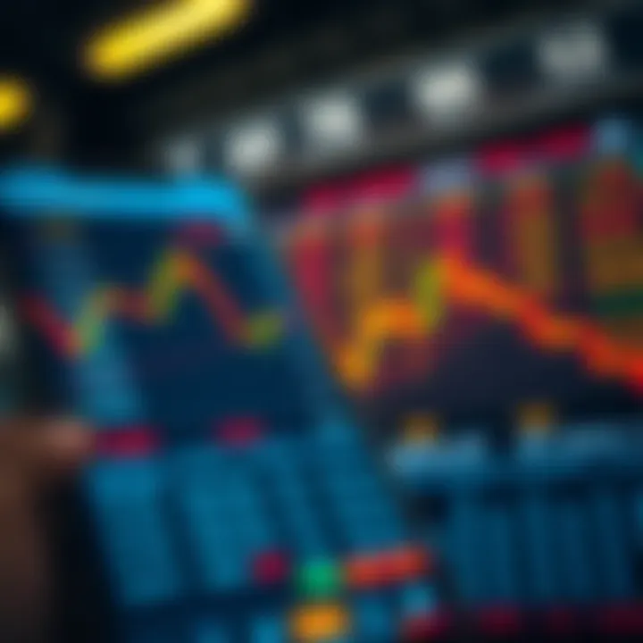 Interface of a secure trading application displaying stock market data and investment options