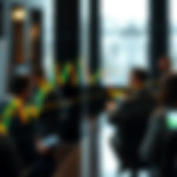 Line chart illustrating support and resistance levels with breakout points in a stock trading context