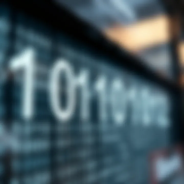 Diagram showing the binary number system with bits representing powers of two