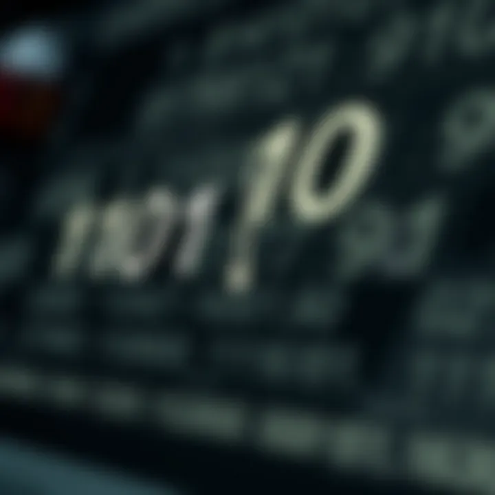 Visual comparison of binary and decimal number representations with conversion arrows