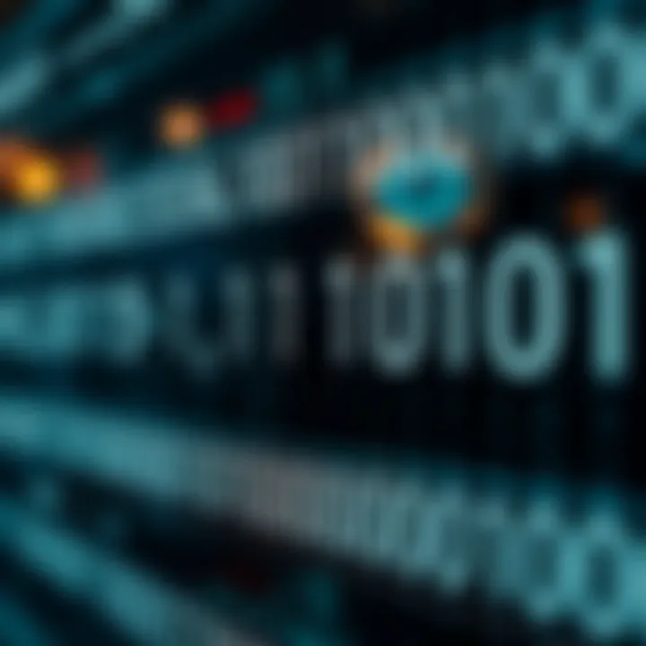 Diagram illustrating binary digits with place values indicating powers of two