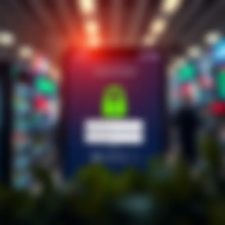 Secure login screen of a trading app highlighting security features and user verification