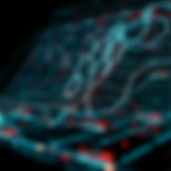Visual depiction of binary code transforming into digital data streams in computing