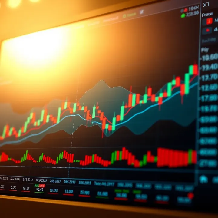 Illustration of various candlestick patterns on a stock price chart highlighting bullish and bearish trends
