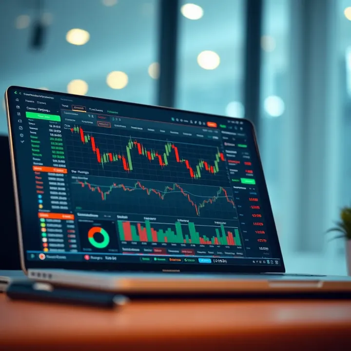 User-friendly stock trading platform interface with charts and metrics