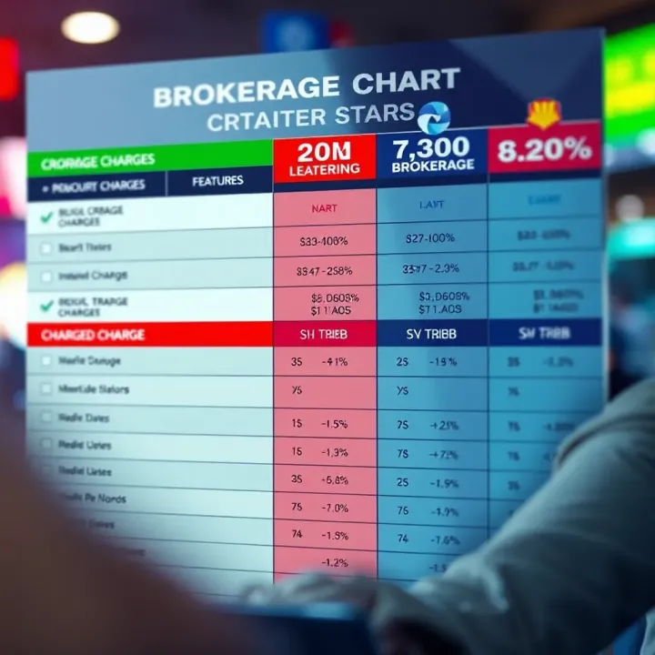 Comparison chart showing brokerage charges and features of popular Indian trading applications