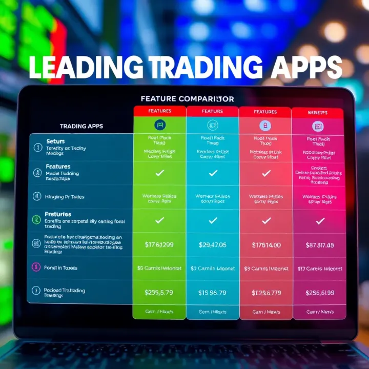 Comparison chart showing features and benefits of top trading apps in India
