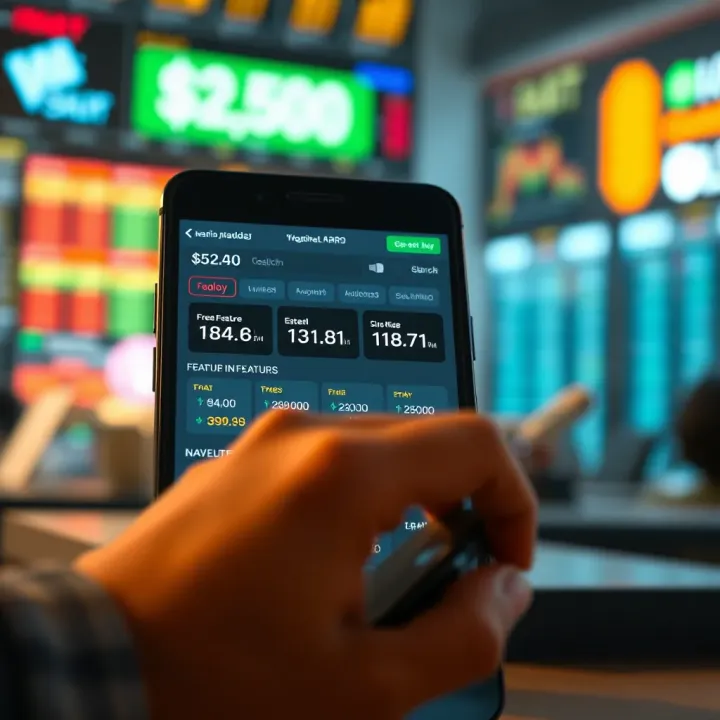 Trading App Features and Investment Choices User interface showing a variety of trading app features and investment options