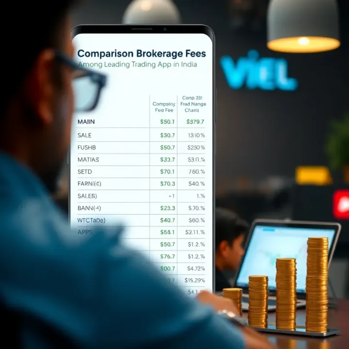 Comparison chart showcasing brokerage fees of popular Indian trading apps