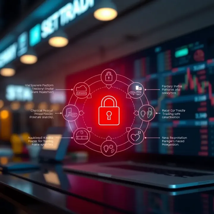 Diagram illustrating key security elements protecting online trading platforms