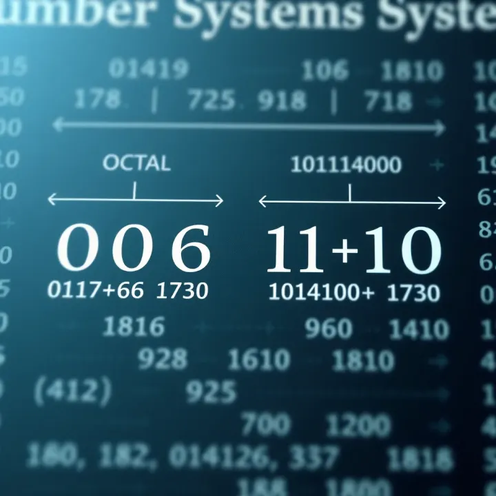 Diagram showing the relationship between octal and binary number systems with base values