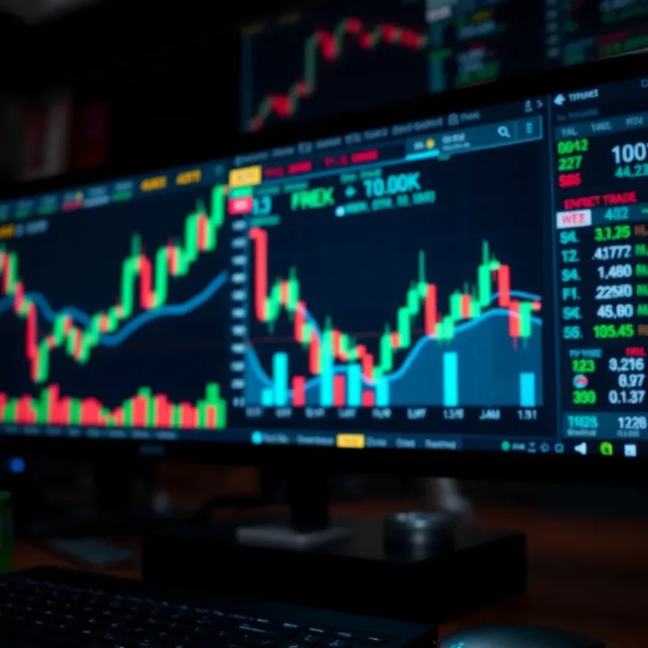 Effective Risk Management in Forex Trading Risk management tools and graphs illustrating forex market volatility and protective measures
