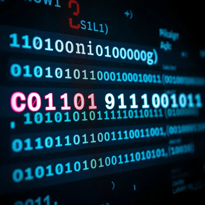 Converting Binary Sequences into Text with Digital Tools Visual guide showing conversion of binary sequences into readable text using a digital tool