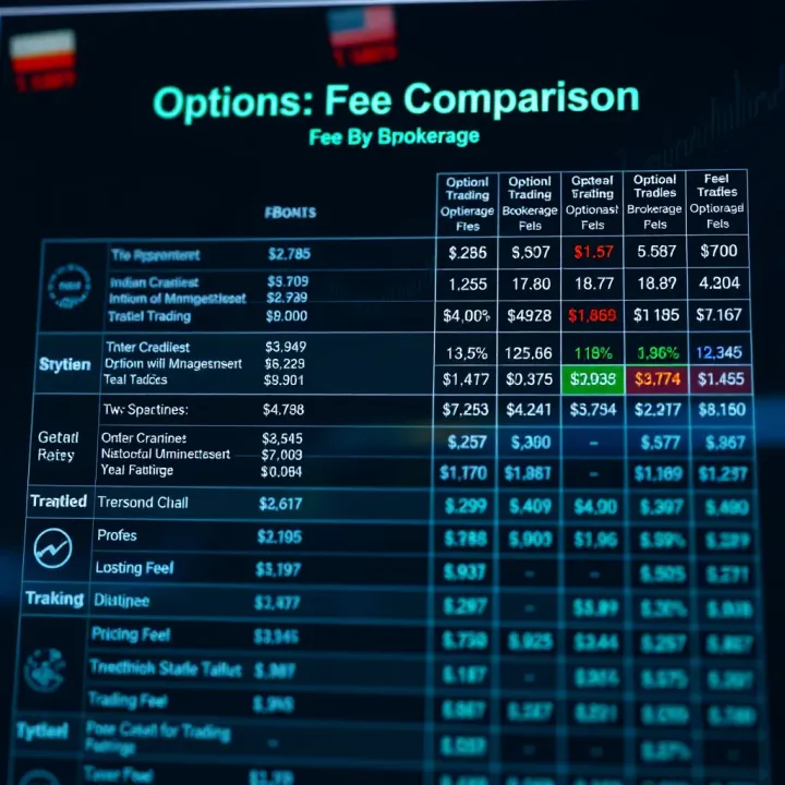 Detailed comparison chart showing brokerage fees of various Indian options trading brokers