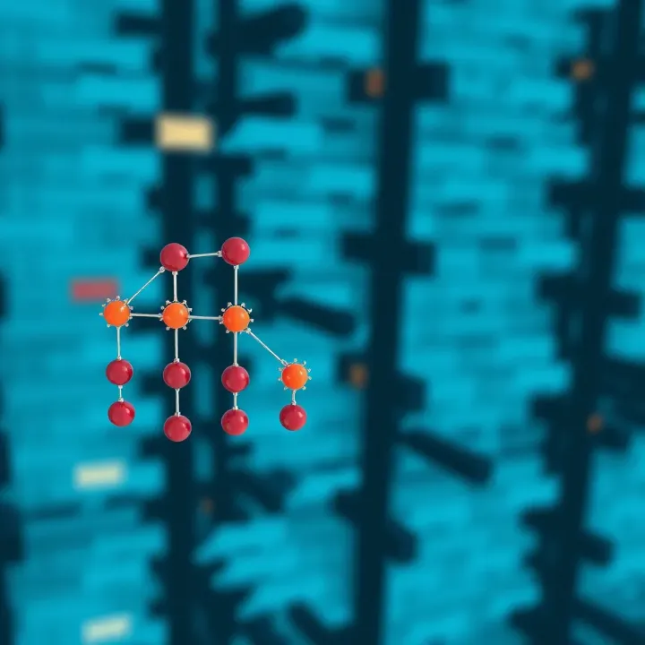 Diagram illustrating the structure of an optimal binary search tree with nodes connected to demonstrate search paths