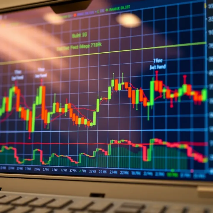Chart displaying various candlestick patterns indicating bullish and bearish trends