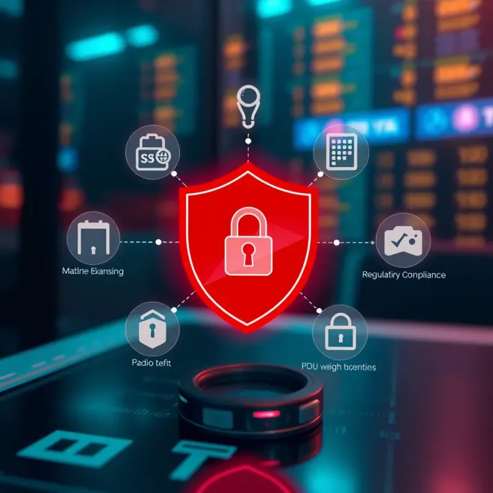 Visual representation of security features and regulatory compliance icons related to trading applications in India