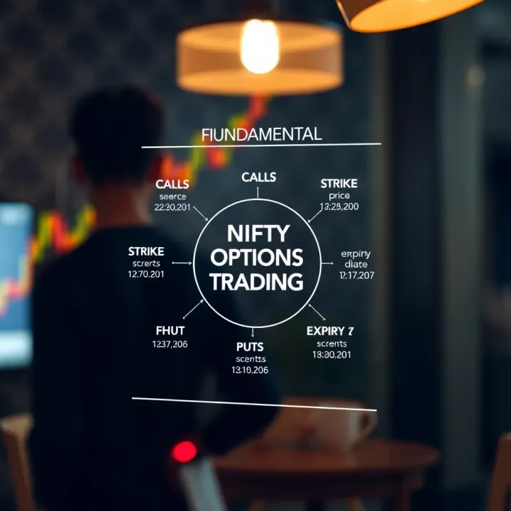 Diagram illustrating the fundamental concepts of Nifty options trading including calls, puts, strike price, and expiry dates