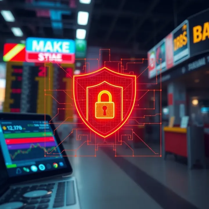 Illustration of secure digital shield symbolizing safety features in Indian share trading applications