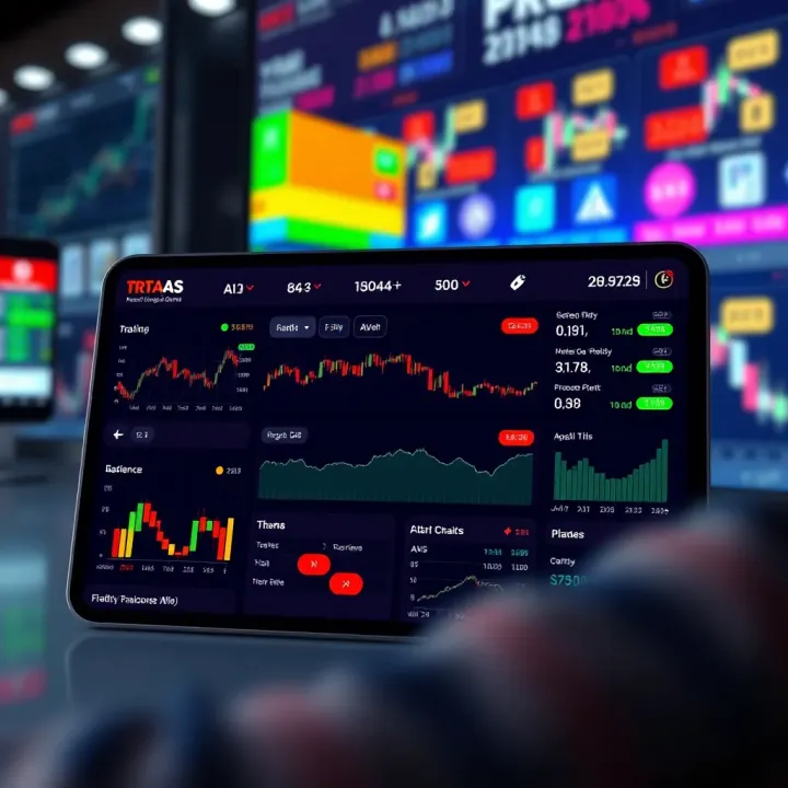Comparison of Trading App Features in India User interface showcasing a variety of trading app features including charts and portfolio overview