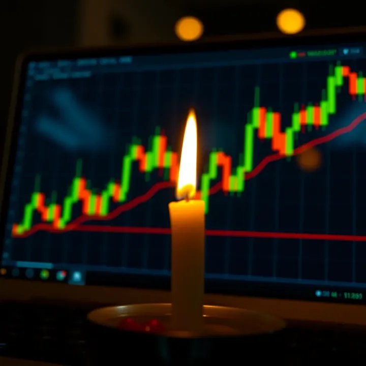 Illustration showing basic candlestick patterns used in stock market analysis including bullish and bearish formations