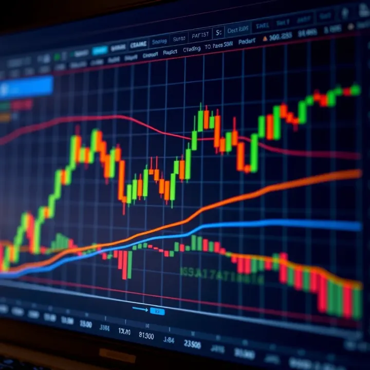 Detailed candlestick chart displaying various bullish and bearish trading patterns