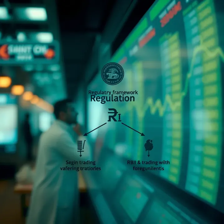 Diagram illustrating the regulatory framework for forex trading in India including RBI and SEBI guidelines