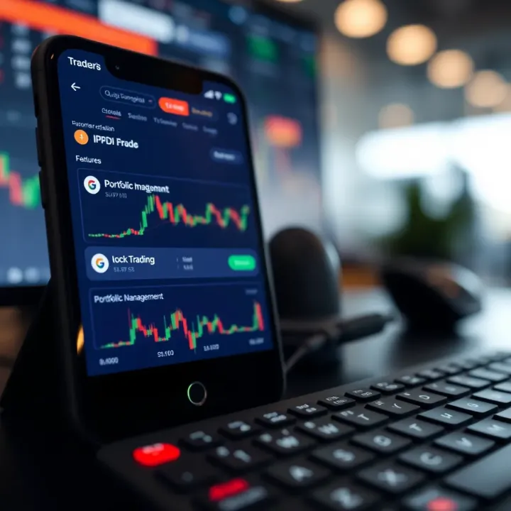 Portfolio Management and Trade Simulation Features in Mock Trading App Mobile app screen displaying portfolio management and trade simulation features